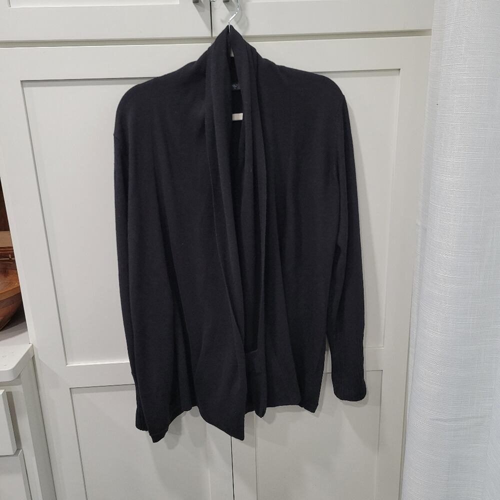 Cotton Silk Cashmere Blend Smitten Open Front Cardigan  Ribbed Cuffs Medium